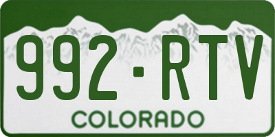 CO license plate 992RTV
