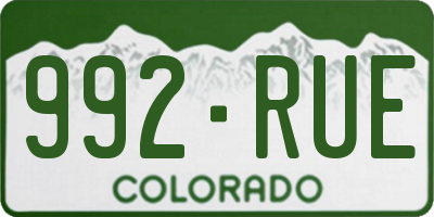 CO license plate 992RUE