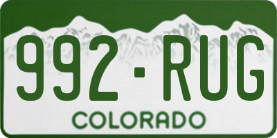 CO license plate 992RUG