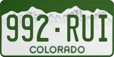CO license plate 992RUI