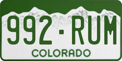CO license plate 992RUM