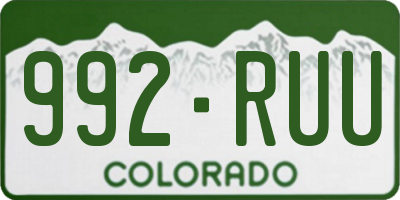 CO license plate 992RUU
