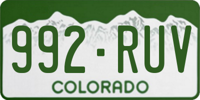 CO license plate 992RUV