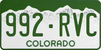 CO license plate 992RVC