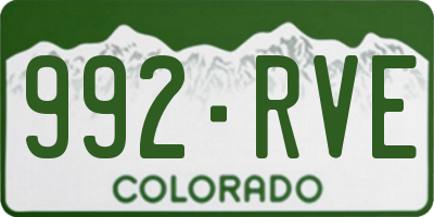 CO license plate 992RVE