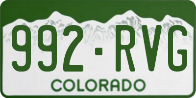 CO license plate 992RVG