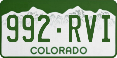 CO license plate 992RVI