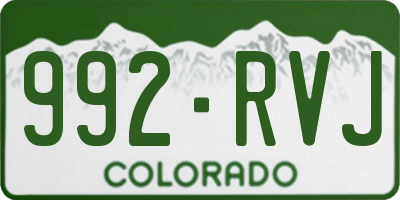 CO license plate 992RVJ