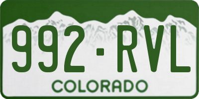 CO license plate 992RVL