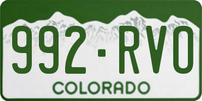 CO license plate 992RVO