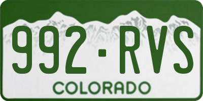 CO license plate 992RVS