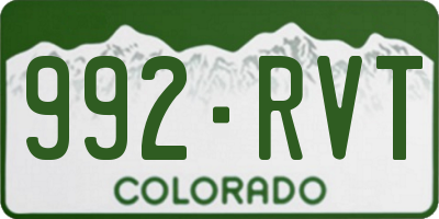CO license plate 992RVT