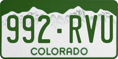 CO license plate 992RVU