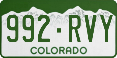 CO license plate 992RVY