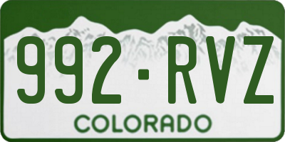 CO license plate 992RVZ