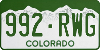 CO license plate 992RWG
