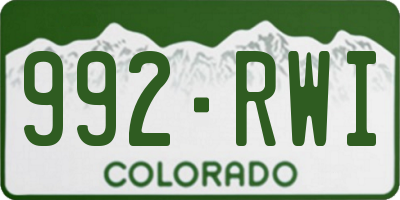 CO license plate 992RWI