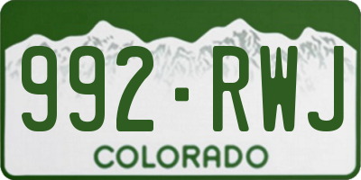 CO license plate 992RWJ
