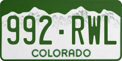 CO license plate 992RWL