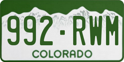 CO license plate 992RWM