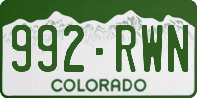 CO license plate 992RWN