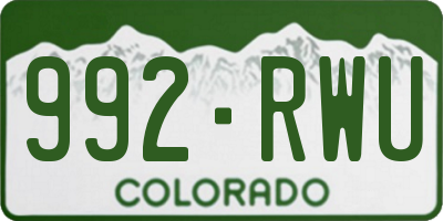 CO license plate 992RWU