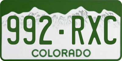 CO license plate 992RXC