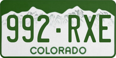 CO license plate 992RXE