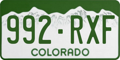 CO license plate 992RXF