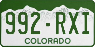 CO license plate 992RXI