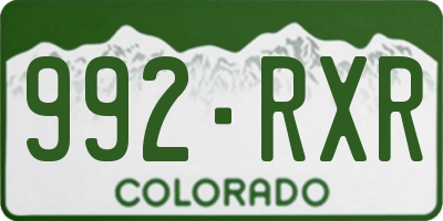 CO license plate 992RXR