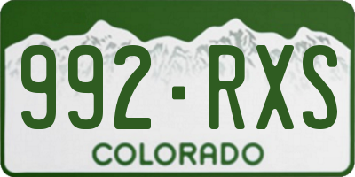 CO license plate 992RXS