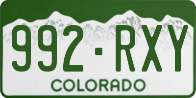 CO license plate 992RXY
