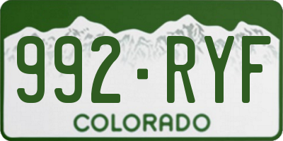 CO license plate 992RYF
