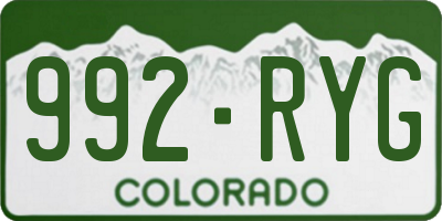 CO license plate 992RYG