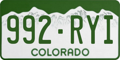 CO license plate 992RYI