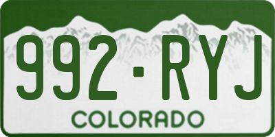 CO license plate 992RYJ