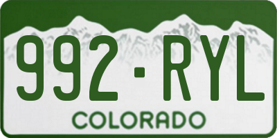 CO license plate 992RYL