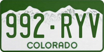 CO license plate 992RYV