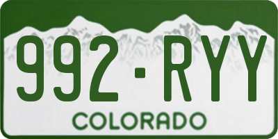 CO license plate 992RYY