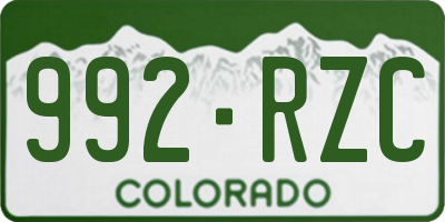 CO license plate 992RZC