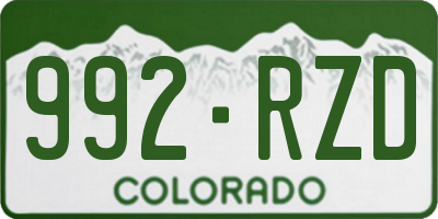 CO license plate 992RZD