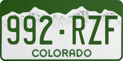 CO license plate 992RZF