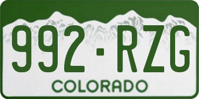 CO license plate 992RZG