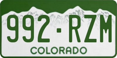 CO license plate 992RZM