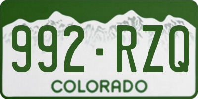 CO license plate 992RZQ