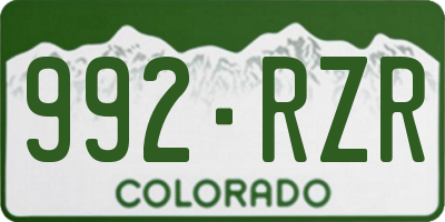 CO license plate 992RZR
