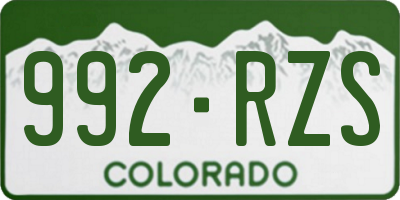 CO license plate 992RZS