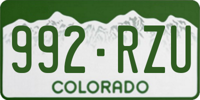 CO license plate 992RZU