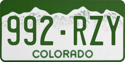 CO license plate 992RZY